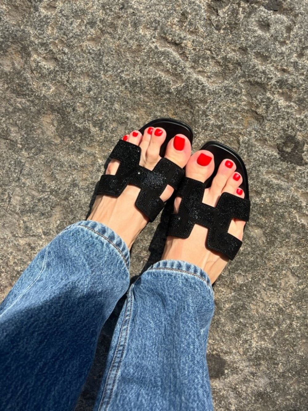 Sparkly Hermes Oran Sandals